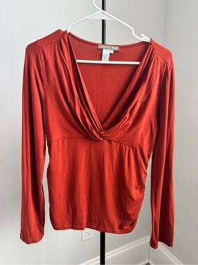 Isabella Bird Terracotta Rust Red Modal Elastane Knit Top Size Small - Made in P